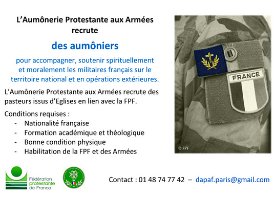 Rejoindre l'aumônerie protestante aux armées